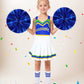 ZapLute Cheer Outfits for Girls Cheer Uniform Costume Set with Pom Poms Bow and Socks for Halloween School Spirit Day Dress Up Ages 5 to 12