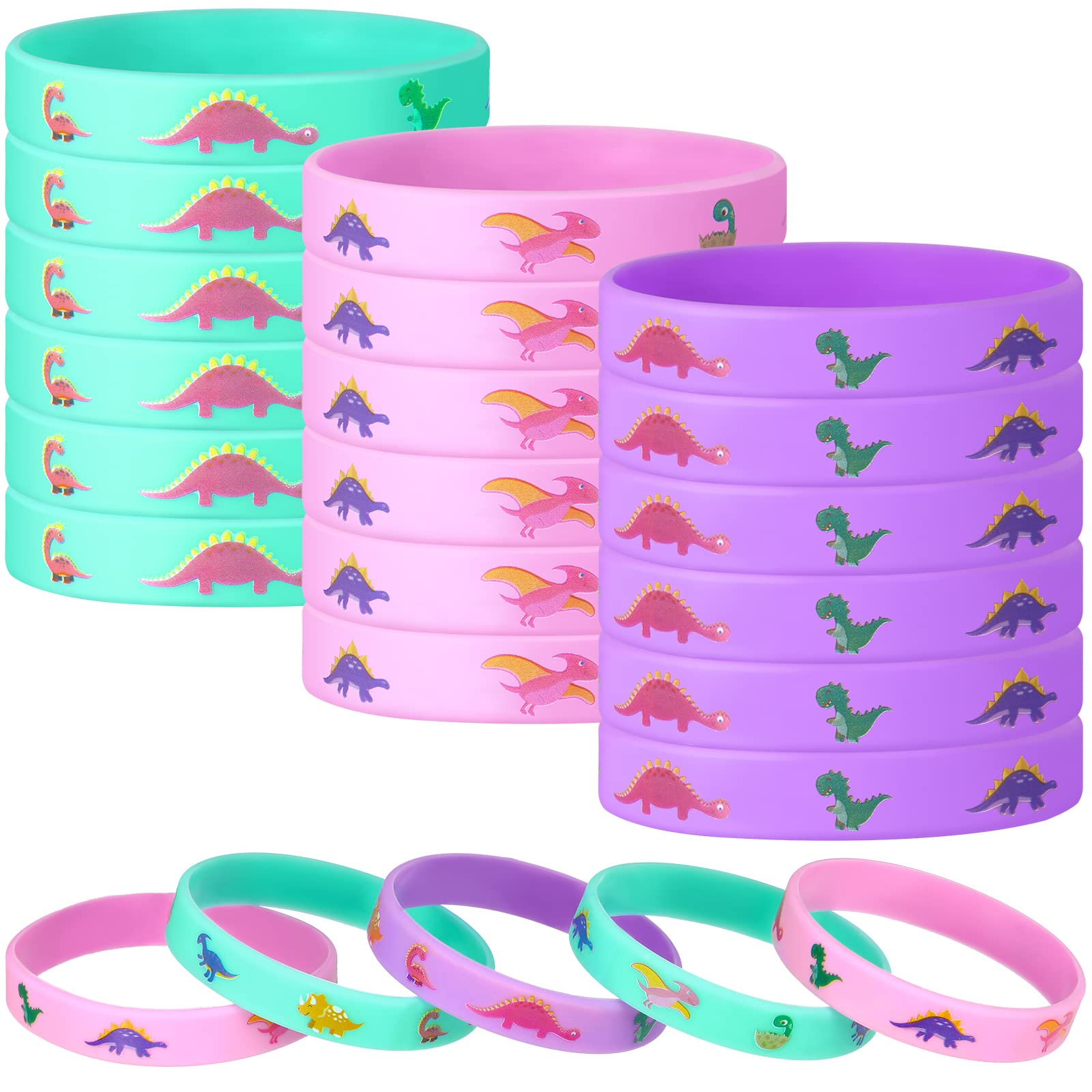 30 Pack Dinosaur Party Favors Dinosaurs Silicone Wristbands Dinosaurs Bracelets Girl Dinosaur Birthday Party Supplies Gifts Bag 