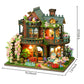 Plustopoy DIY Miniature House Kit - DIY Mini House Building Kit - Wooden Dollhouse Miniature Kit -Tiny Garden House Diorama Building Kits with Light - 3D Puzzle mature-themed Craft Unique Gift