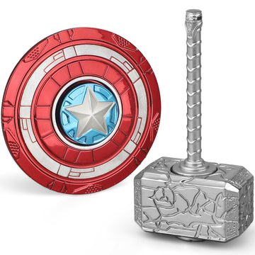 Cool Hammer Fidget Spinner Toy For Kids Adults, Metal 2 In 1 Hammer For Kids Adults, Keychain Infinity Cube For Office Stress Relief, Goody Bag Filler, 2 Pack Birthday (With Case)