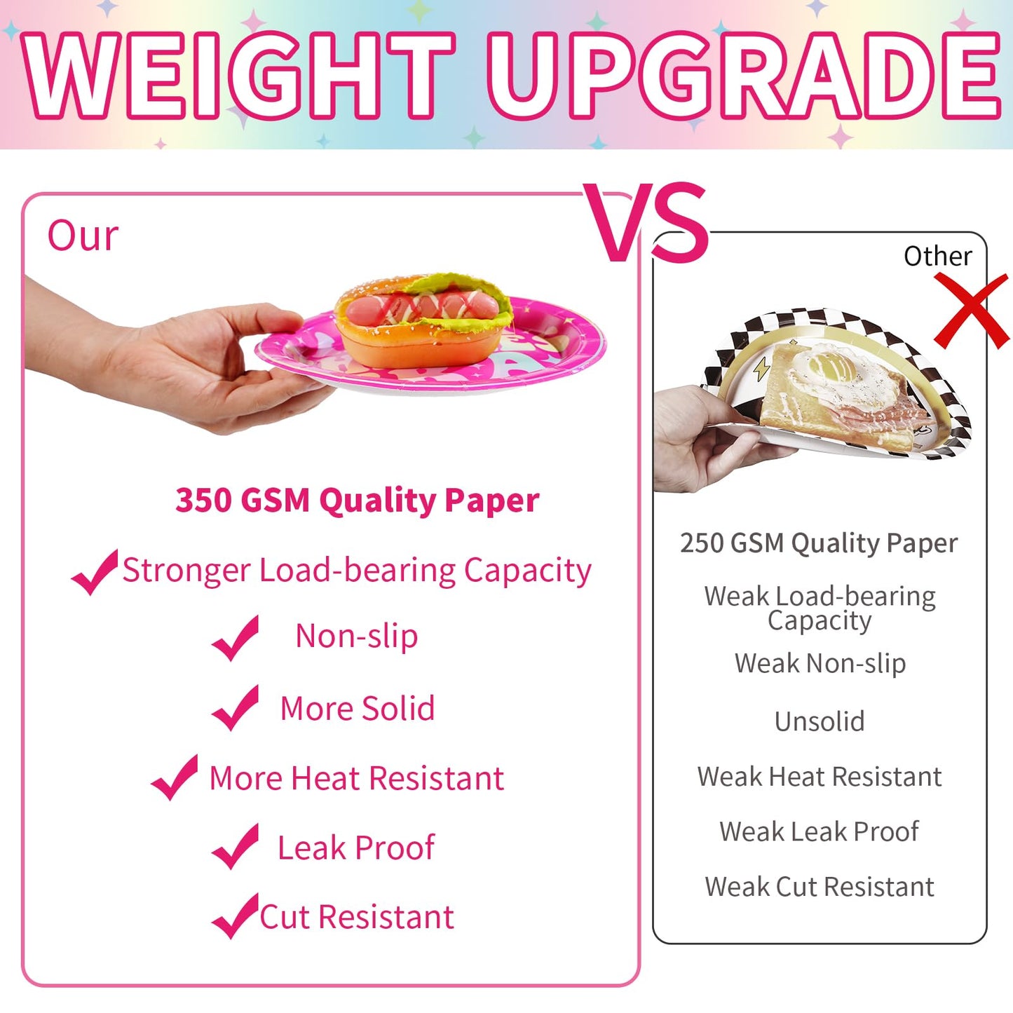 96Pcs In My Thirties Era Plates and Napkins 350GSM Holographic Rainbow 30th Birthday Decoration Hot Pink Tableware Set Singer In