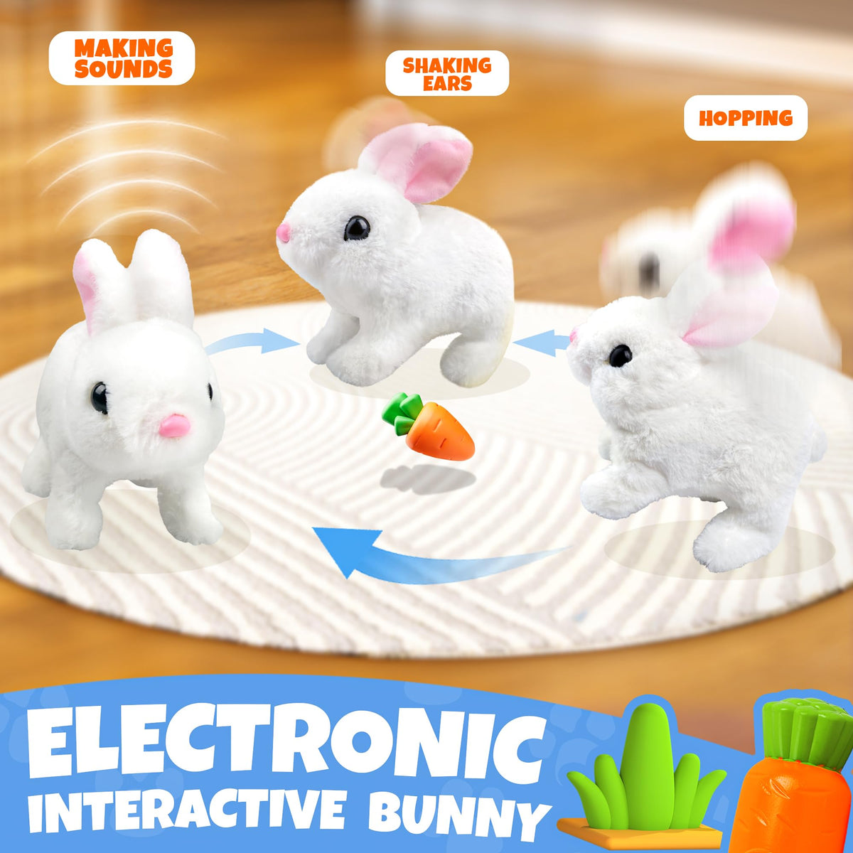 Board White Rabbit Toy Smilesskiddo Jumping Rabbit Toys For Girls - Electronic Hopping Bunny ...