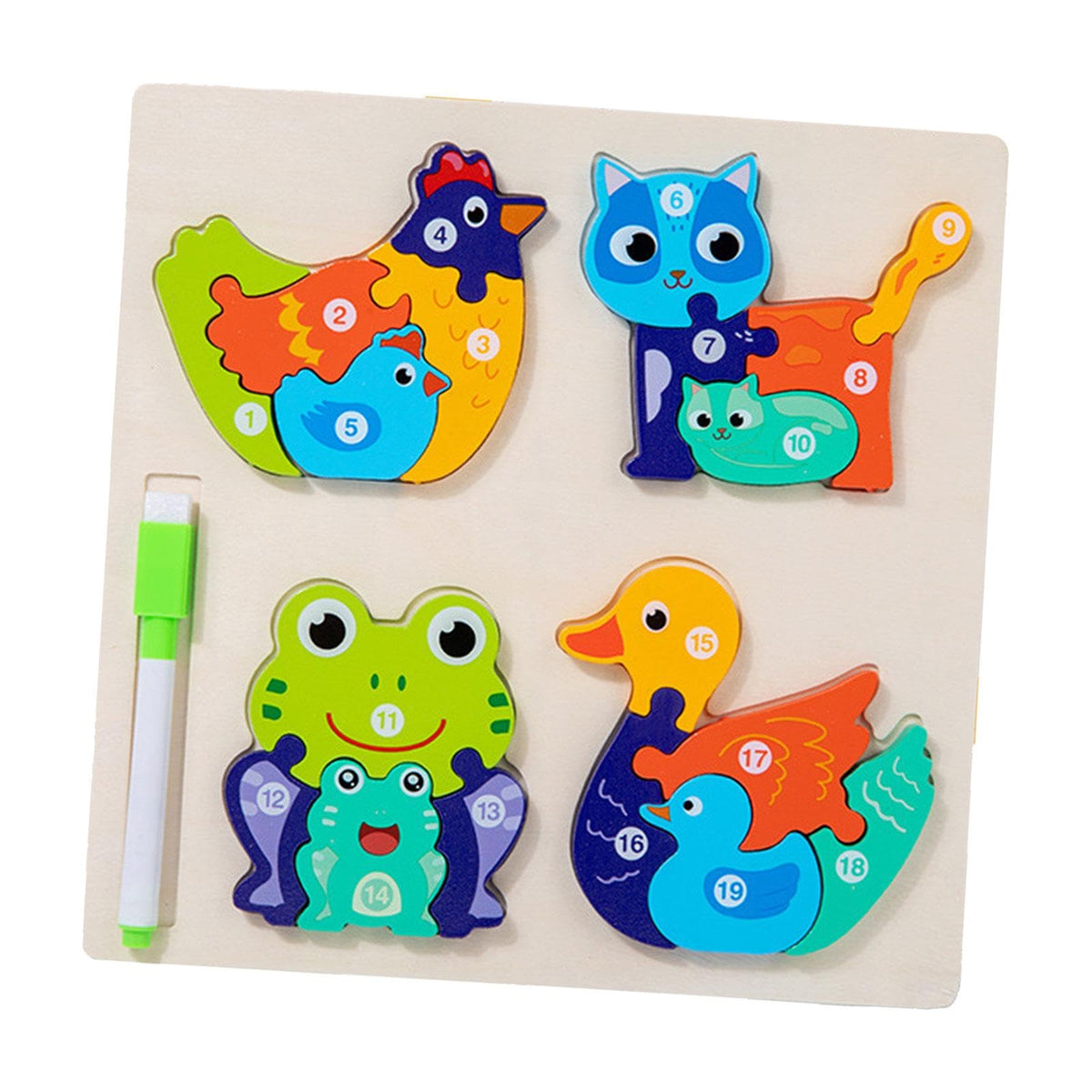 Calandis Wooden Block Shapes Cute Wooden Puzzle For Ages 35 Girl Preschool Learning Pasture | Developmental Baby Toys | Toys Fo