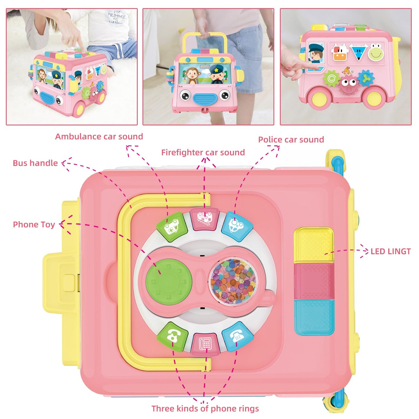Syozac Toys for 1 Year Old Girls Learning Toy with Music/Math/Activity Game 8 in 1 Interactive Baby Early Educational Toy Montes