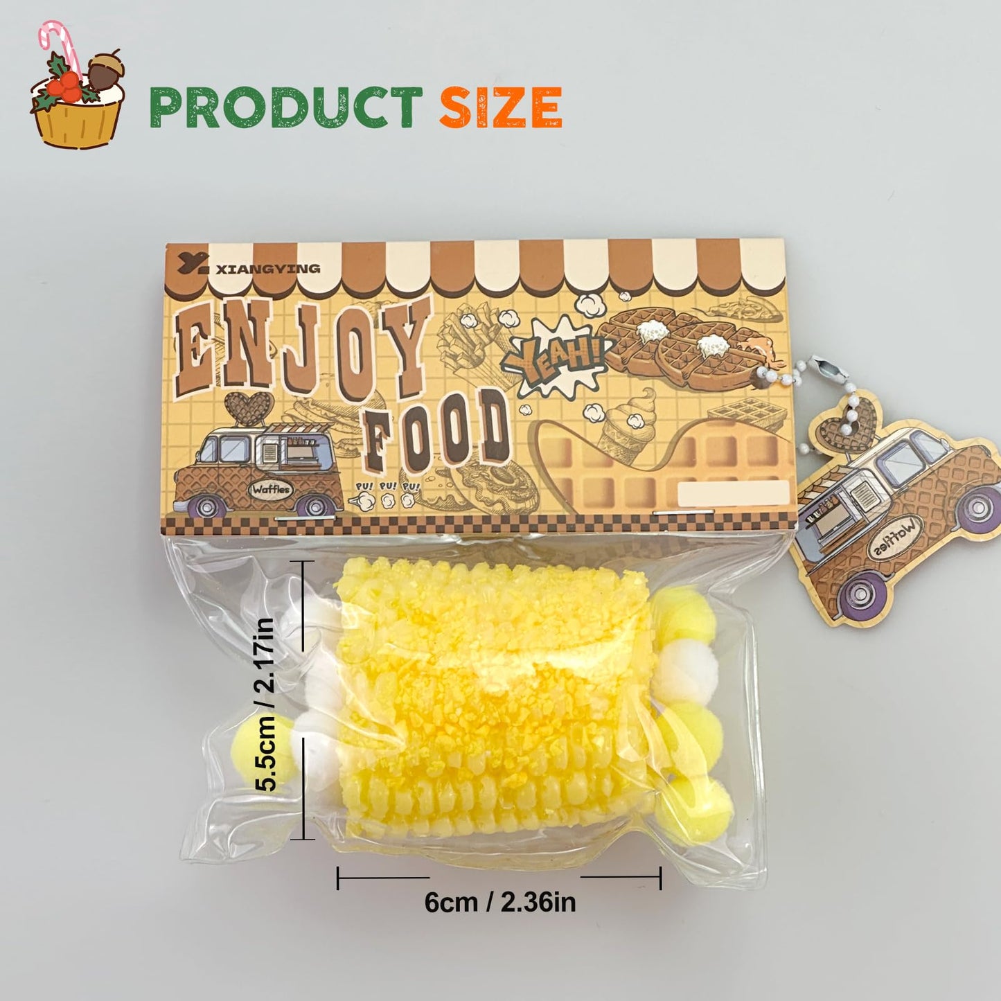 Taba Squishy Toys Valentines Cat Paw Cute Kawaii Squeeze Toys Sticky Squishy Fidget Toys Silicone Squeeze Toy for Stress Relief Cute Soft Toys Best Valentines Gift for Anniversary (Fried Corn)