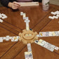 Plusvivo Mexican Train Hub - Premium Pine Wooden Centerpiece for 8 Players, 6.5" x 6.5", Light Wood, Model YC-MTH-001