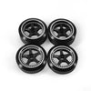 Abendor 4Pcs Rc Drift Wheels and Drift Tires for 1/28 Wltoys K969 K989 P929, Alloy Rc Drift Car Wheels with Hard Rubber Tires fo
