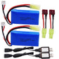 Blomiky 2 Pack 7.4V 1200mAh 8.88Wh Li-PO Battery and 2 USB Charger Cable Replacement for 1/18 Scale 9310 9300 9301E 9302E 9303E