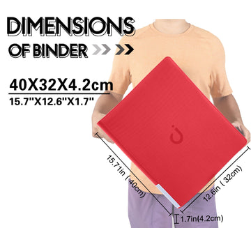 D DACCKIT Toploader Binder  Holds 288 Toploaders - 9 Pocket Top Loader Binder for 3 x 4 Rigid Card Holders for Trading Cards or Sports Cards - Model C Classic Red