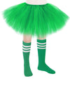 5 Layered Tutu Skirt For Kids Tulle Tutu Skirt With Tube Socks Princess Runners Costumes Cosplay For Girls Kids (Green,Kid)