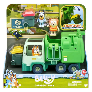 Bluey Garbage Truck Playset with 2.5" Poseable Figures, Multicolor, Model 17170, Made of Durable ABS Material
