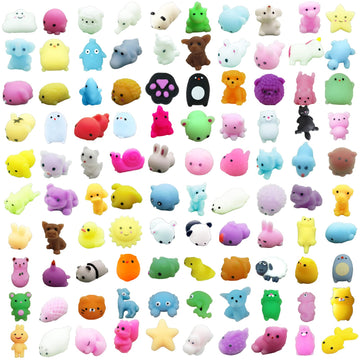 100 Pcs Mochi Toy, Random Squishy Fidget Toys, Soft Cute Animal Stress Relief Squishies Toys For Kids Party Favors, Classroom Pr