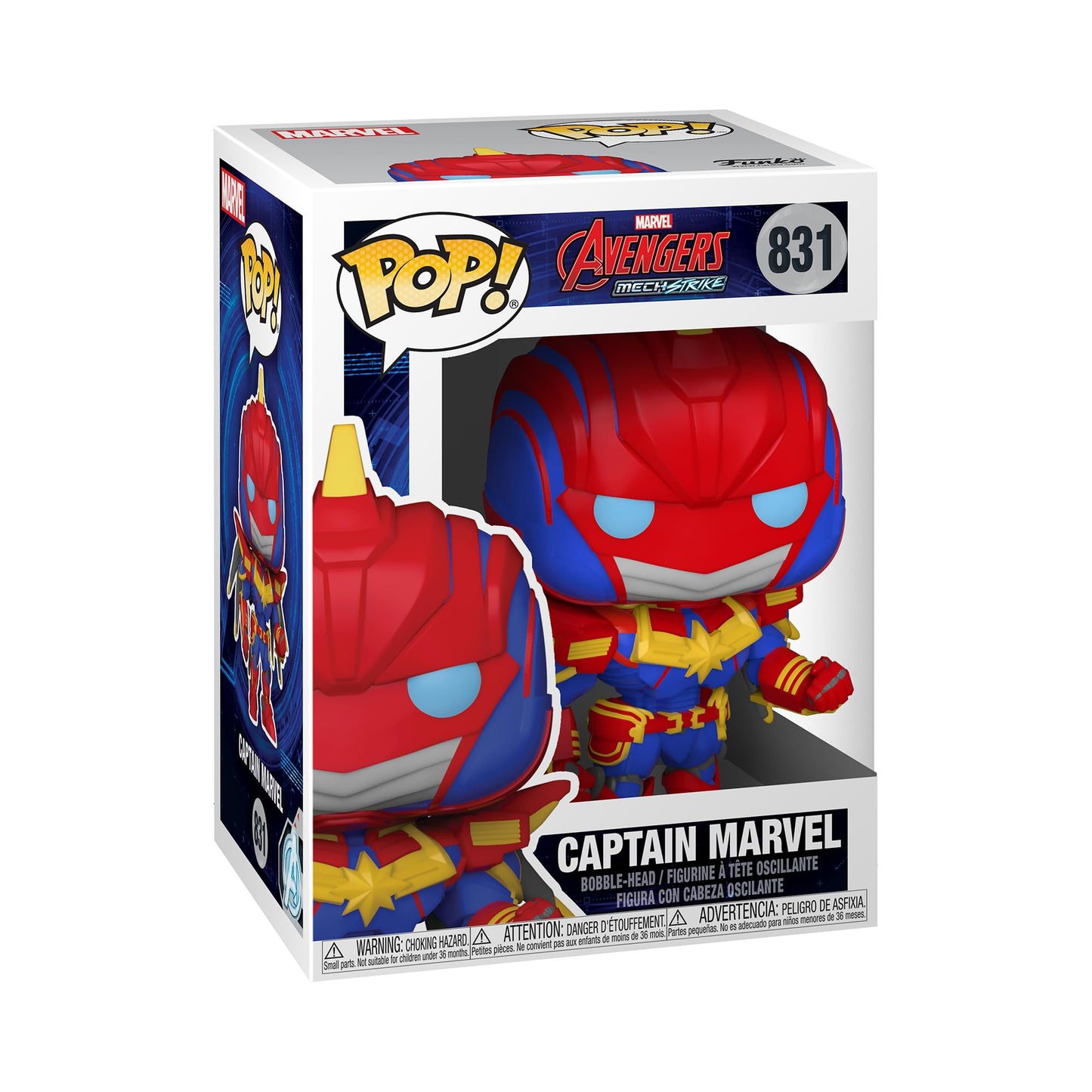 Funko Pop Marvel: Marvel Mech - Captain Marvel Vinyl Bobblehead, Multicolor, One Size