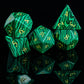 UDIXI Malachite Stone Dice Set D&D 7PCS Gemstone Dice Polyhedral DND Dice with Gift Case for Dungeons and Dragons Role Playing G