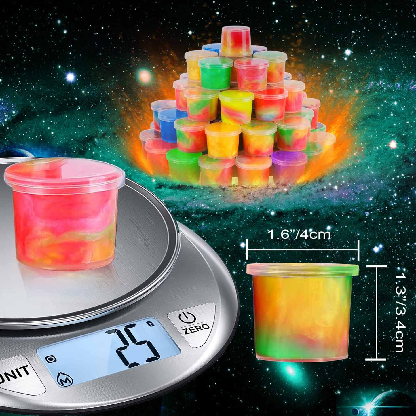 Imelitoy Galaxy Slime 48 Pack, Kids Slime Party Favors, Classroom Prize, Christmas Goodie Bag Stuffers, Valentine For Kids, Supe