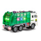 Zetz Brands Toy Garbage Truck - 4D Lights & Sounds, Green Plastic Push Toy for Kids 3+