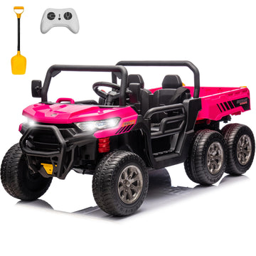 Sopbost 24V 2 Seater Kids Utv Ride On Truck With Dump Bed Battery Powered Toy Car With Remote Control 4Wd Side By Side Electric