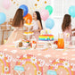 3Pcs Groovy Themed Tablecloths-Groovy Party Supplies Hippie Rainbow Rectangular Plastic Table Covers Daisy Groovy Themed For Gir