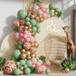 Pink Jungle Safari Balloon Garland Arch Kit 145Pcs Sage Green And Pink Giraffe Animal Print Balloons For Woodland Girls Baby Sho