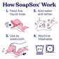 Soapsox Kids Exfoliating Bath Scrub (Ava The Pink Dolphin) - Soft Animal Toy Wash Cloth Sponge With Soap Pocket Insert - Fun Loo