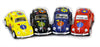 KiNSMART Diecast Cars Set of 4 - 1/32 Scale VW Happy Flower Beetle, Pull Back Action, Yellow/Rubber