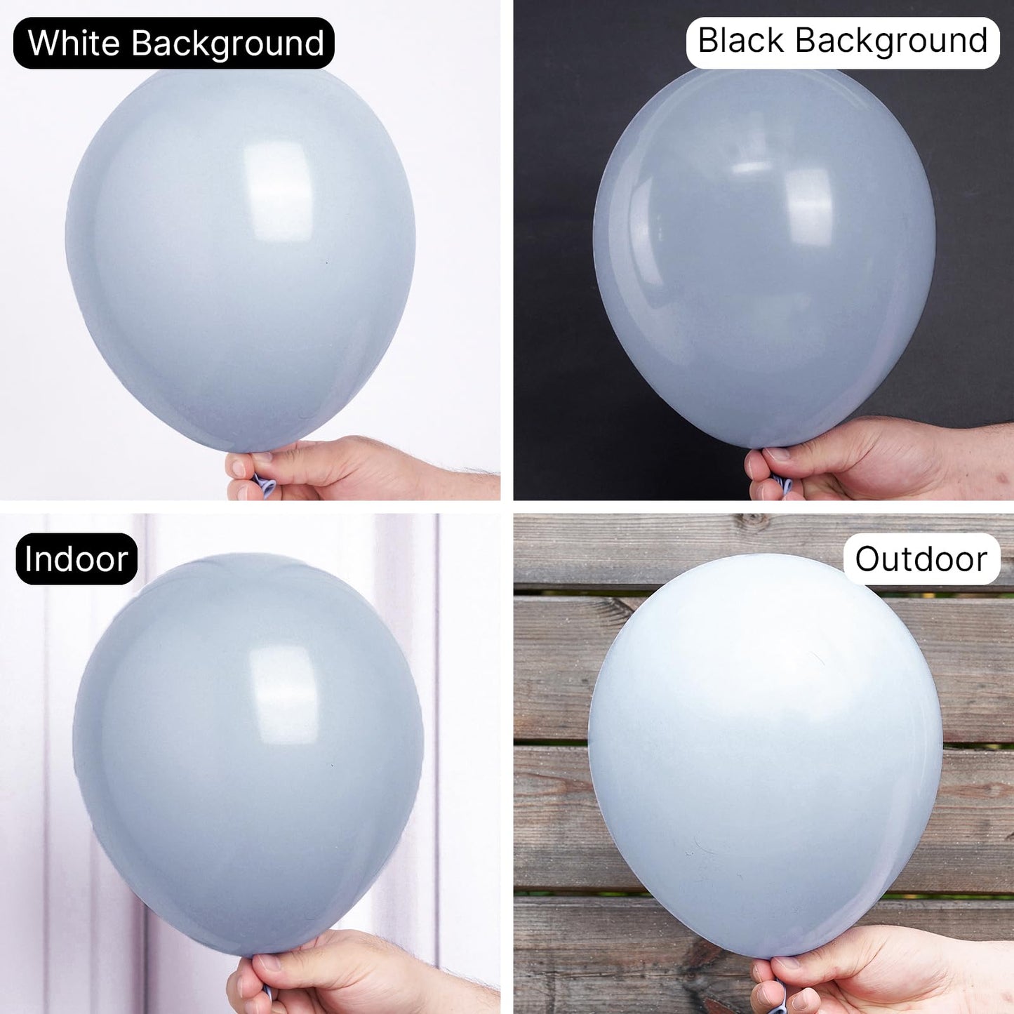Partywoo Light Blue Grey Balloons, 142 Pcs Boho Blue Balloons Different Sizes Pack Of 18 Inch 12 Inch 10 Inch 5 Inch Pale Blue Balloons For Balloon Garland Balloon Arch As Party Decorations, Blue-F51