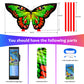 Honbo Rainbow Butterfly Kite For Adults,Single Line Kites For Kids Ages 4-8, Easy To Fly Kite With 200Ft Line And Kite Handle, Wonderful Kite For Beach, Park (Green)