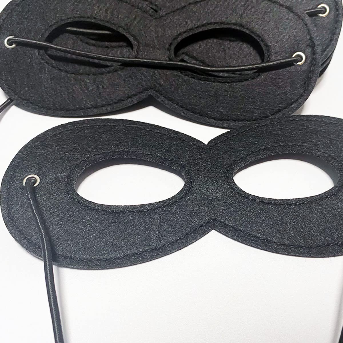 15pcs Halloween Masks Felt Eye Masks Black Halloween Half Mask Felt Dress Up Masks Costume Masks with Adjustable Elastic Rope fo