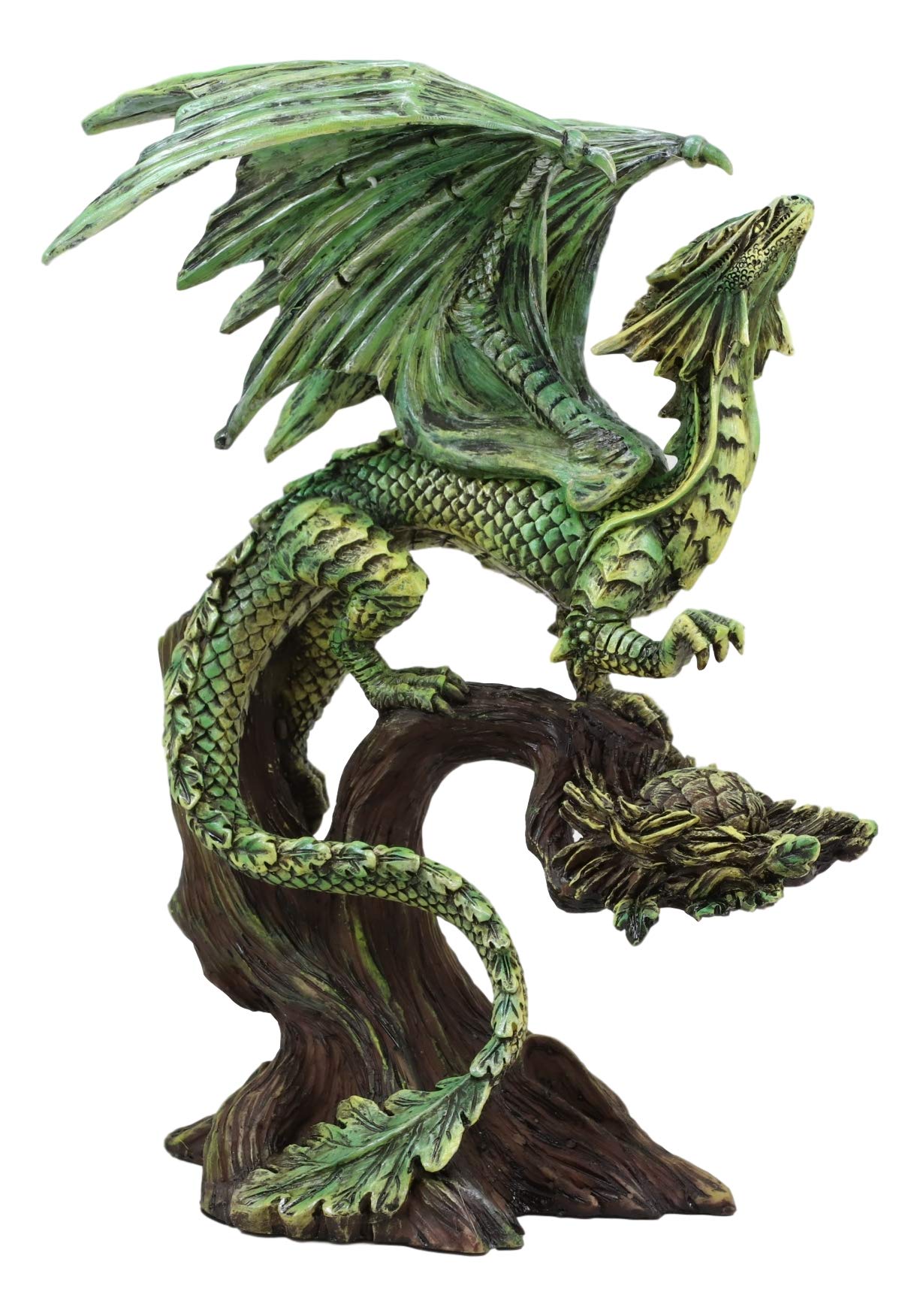 Ebros Dryad Gaia Tree Ent Earth Dragon Perching On Branch Collectible Statue Mythical Fantasy Age of Dragons Behemoth Figurine Artwork by Anne Stokes (mature-themed Mother)