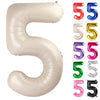 Cream Number 5 Balloon 40 Inch, 5 Balloon Number, 5Th Birthday Decorations, Cream Party Supplies For Boys Girls