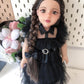 Sweet Dolly 18 Inch Doll Clothes Black Party Dress Costume for 18 Inch Dolls - Accessories Included (Doll NOT Included)
