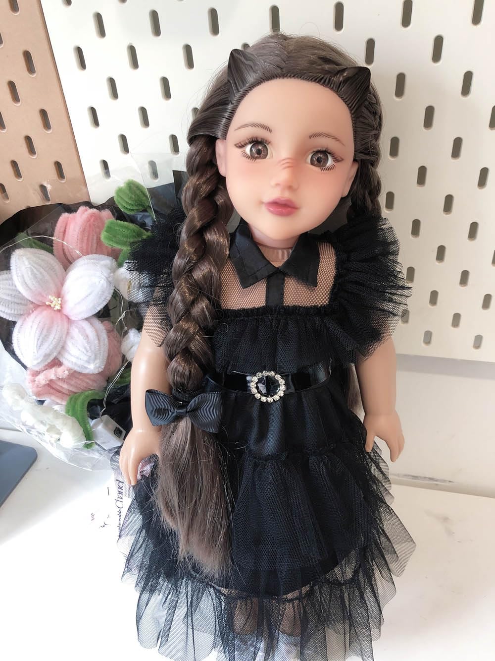 Sweet Dolly 18 Inch Doll Clothes Black Party Dress Costume for 18 Inch Dolls - Accessories Included (Doll NOT Included)