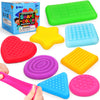 Shape Learning Sensory Toys For Toddlers - Textured Stress Relief Sensory Toys For Autistic Children, Pull And Stretch Tactile Toy, Calming Autism Toys For Boys And Girls Preschool Kids (8Pack)