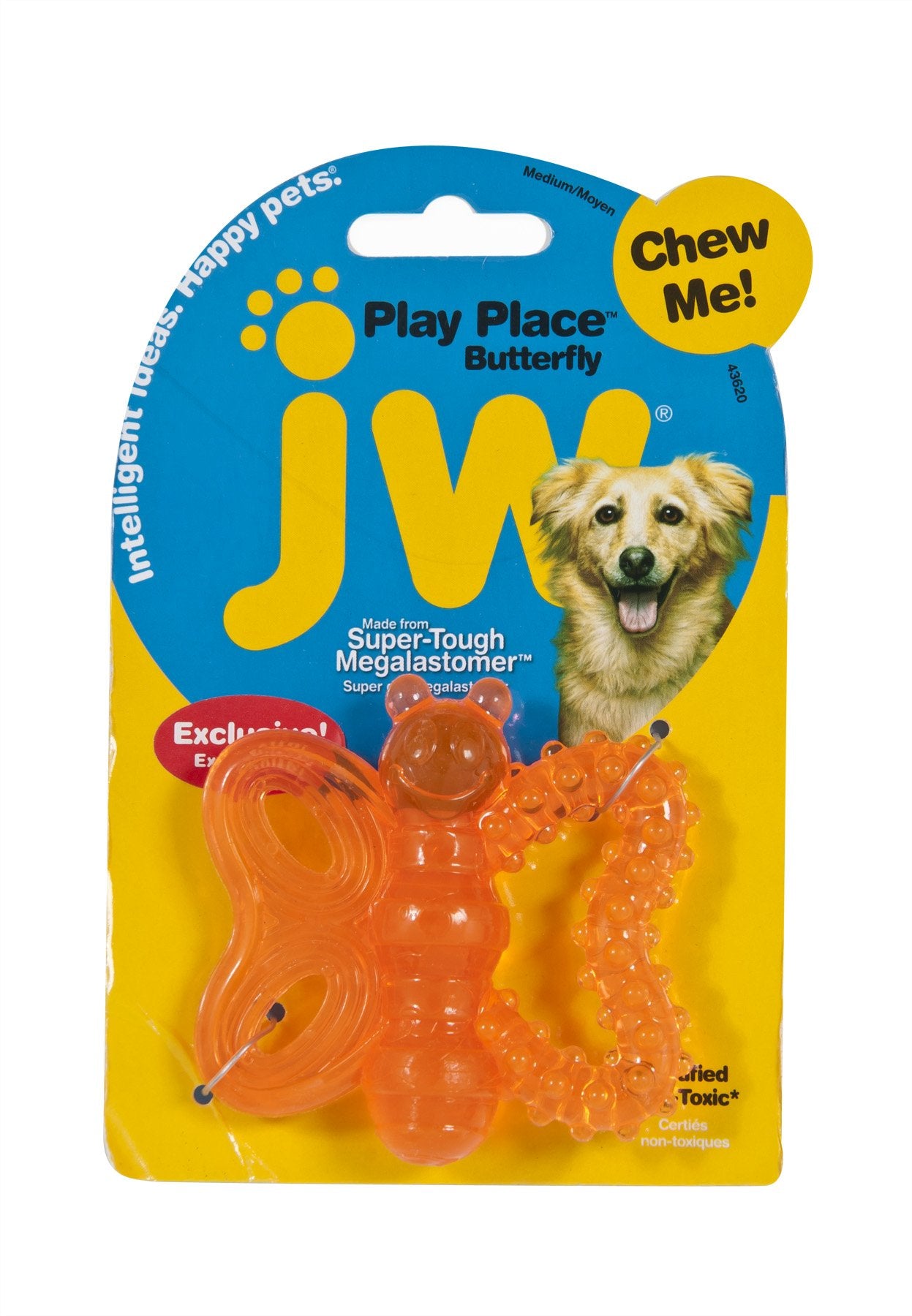 JW Play Place Rubber Butterfly Chew Toy - Small Size
