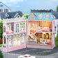 Diy Miniature House Kit, Cuteroom Wooden Dollhouse Kit Tiny House Making Kit With Furnitures, Diy Dollhouse Kit Gift For Women And Girls (Romantic Castle)