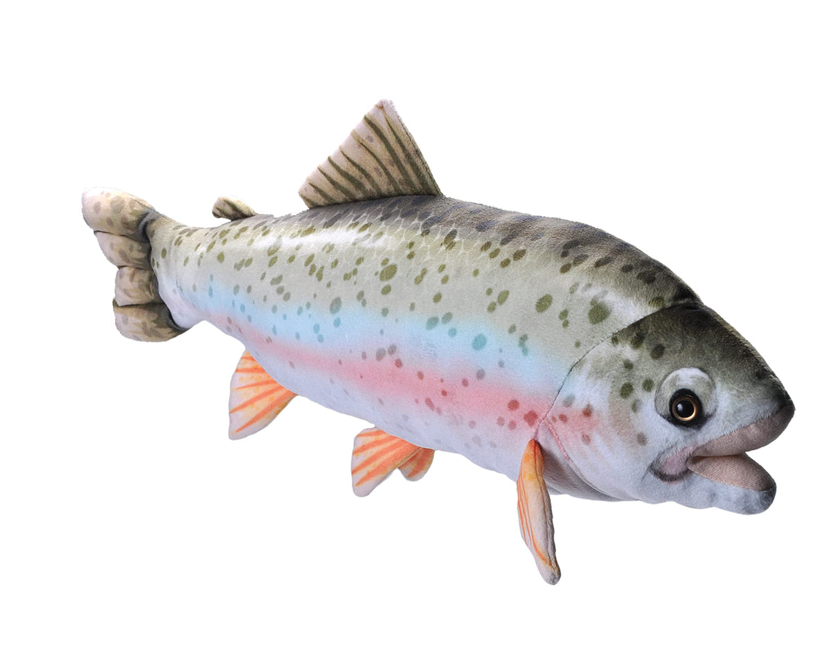 Wild Republic Living Stream Trout 24 Inches, Gift for Kids, Plush Toy, Great Novelty Gift for Fishermen and Sportsmen , Gray