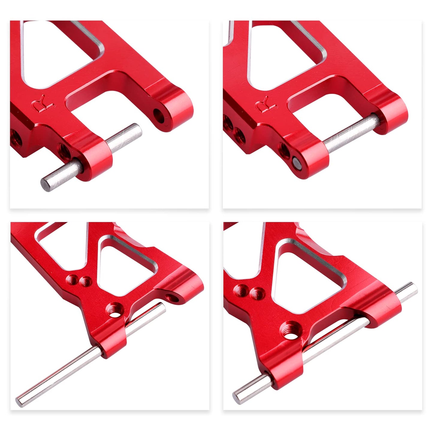 GoHobby Aluminum Suspension Arms Set Front & Rear for Traxxas 4-Tec 2.0 VXL AWD 1/10 RC Touring Car (Red)