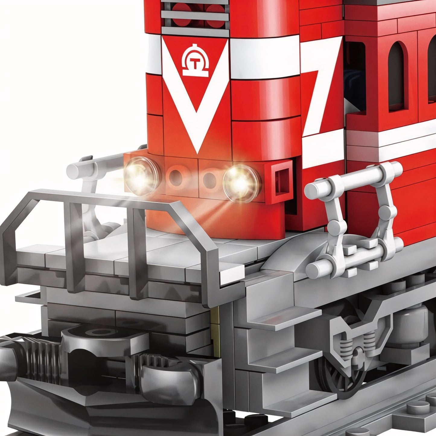 General Jim's Red Diesel Cargo Train Building Blocks Set - 1000+ Pieces, Automatic Running System, Multi-colored, Model 689585219054