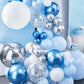 Partywoo Blue Balloon Garland Kit, 140 Pcs Blue And White Balloon Arch Kit, 4D Silver Balloons, Metallic Balloons, Confetti Balloons For Baby Shower Decorations, Birthday Decorations, Baptism
