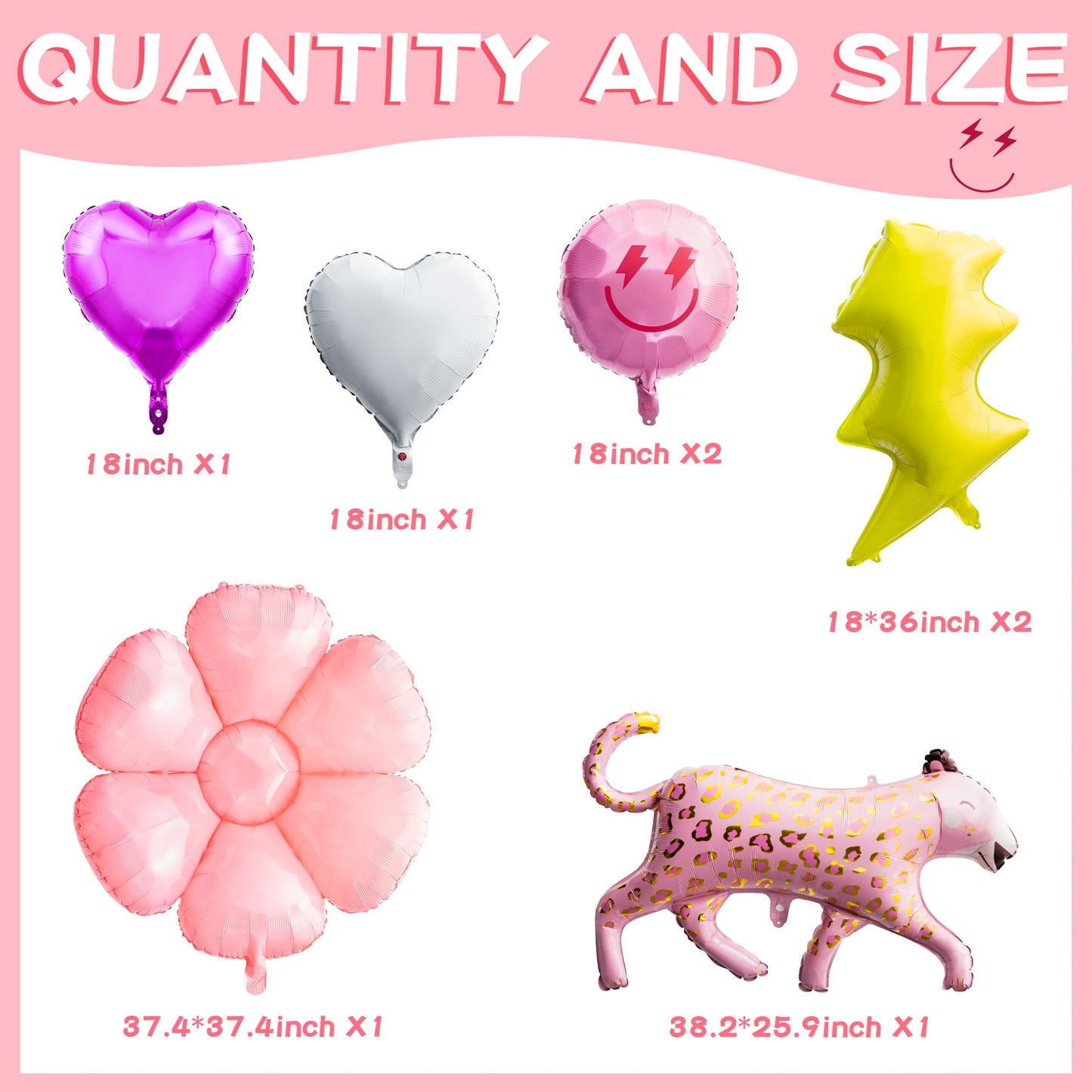 Wood Homing 8Pcs 18 Inch Smile Party Preppy Helium Balloons Pink Smile Face Helium Balloons Smile Face Theme Birthday Party Deco