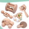 6 Pieces Toy Set- Wooden Baby Toys For Babies 0-6 Months,Wooden Toys For Babies Rattles With Bells,Wooden Rattles Push Car,Wood Rattle Toys Gifts For Boys Girls,Montessori Toys For Babies 0-6 Months