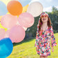 MRYUWB 70s Hippie Dress for Girls, 1970s Outfits Peace Sign Necklace Headband, 60s Themed Party Costumes for Kids 5-14 Years (Fl