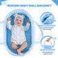 Babeside Reborn Baby Doll Bassinet For 17-22 Inch Dolls, Cute Bear Patterns Baby Doll Accessories Soft Foldable Babydoll Crib Be