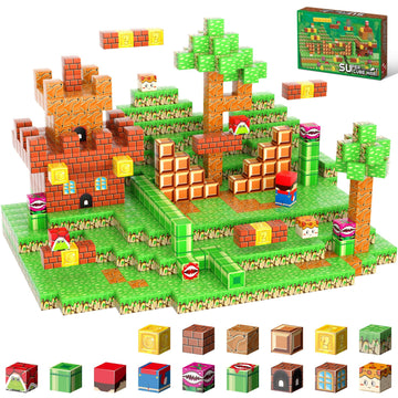 Lnyofz Magnetic Blocks - 80Pcs Building Cubes Adventure Game Set, Building Blocks Stem Sensory Creative Toys Games For Kids Boys