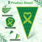 Tatuo 5 Pcs 49 ft Mental Health Awareness Decoration Green Ribbon Pennant Banner Mental Health Triangle Flag Banner Pre-Assemble