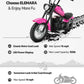 Elemara Electric Dirt Bike, 24V Ride On Toy For Big Kids,15 Mph & 150Lb Max, Kids Motorcycle W/Raised Handlebars, Power Display, Twist-Grip Throttle,Shock Springs, Key Start,Handbrake, 12' Tires-Pink