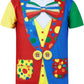 COSLAND Boys' Clown Costume for Kids Halloween Shirt, Multicolor, Medium