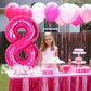 Suwen 40 Inch Hot Pink Large 8 Number Balloons Big Foil Helium Number Balloons 0-9 Jumbo Happy 8Th Mylar Birthday Party Decorati