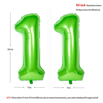 Number Balloons 40 Inch Green Birthday Party Decorations 11St Digital Jumbo Helium Foil Mylar Balloon