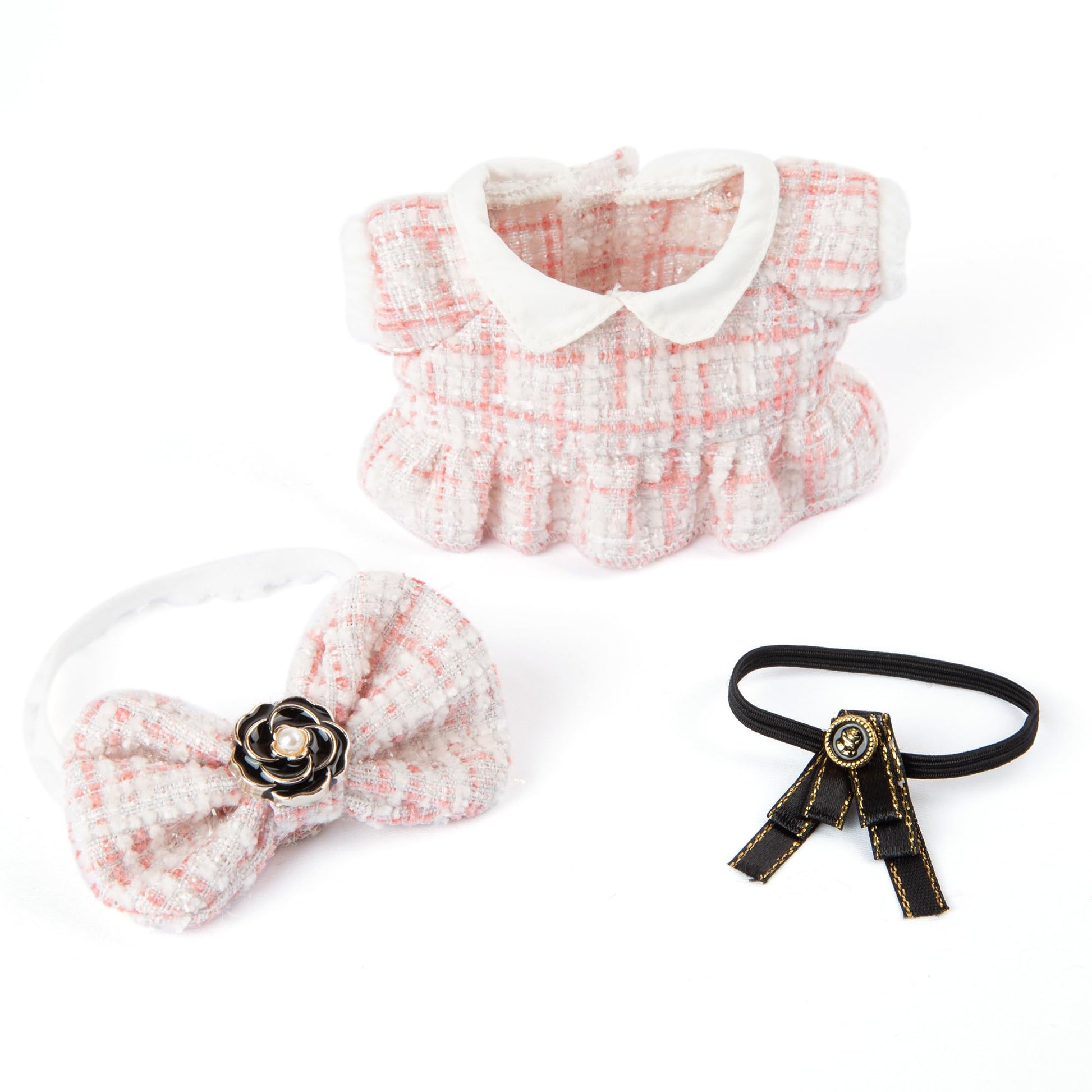 enhanced Doll Clothes - elegant Chic Style Set for 17cm Dolls  Doll Outfit for Display  Collectors  Gift - Cute Miniature Fashion Accessories - Pink Camellia (No Doll)